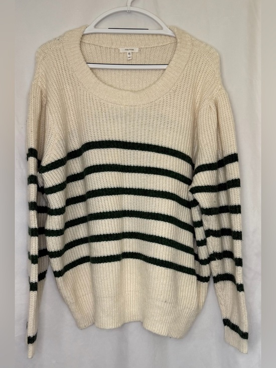 Maurices Sweaters - Maurices Cream Sweater with Dark Green Stripes